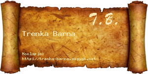 Trenka Barna névjegykártya